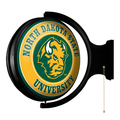 North Dakota State Bison: Thundar - Original Round Rotating Lighted Wall Sign - The Fan-Brand