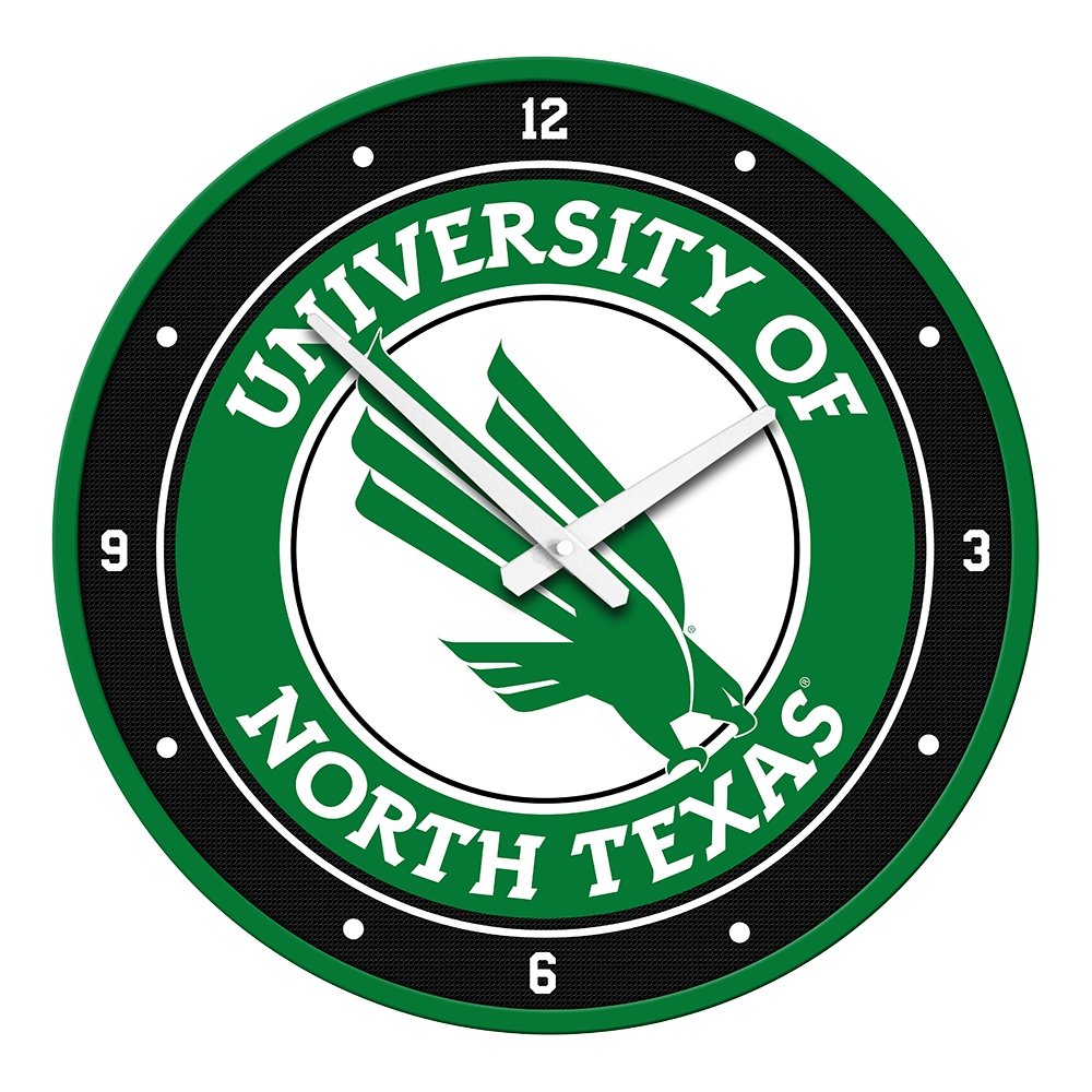 North Texas Mean Green: Modern Disc Wall Clock - The Fan-Brand