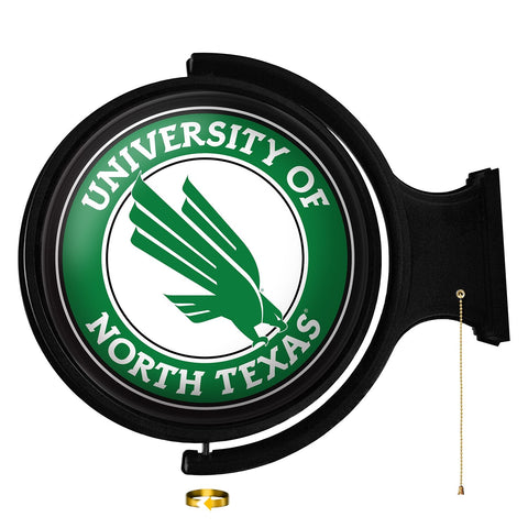North Texas Mean Green: Original Round Rotating Lighted Wall Sign - The Fan-Brand