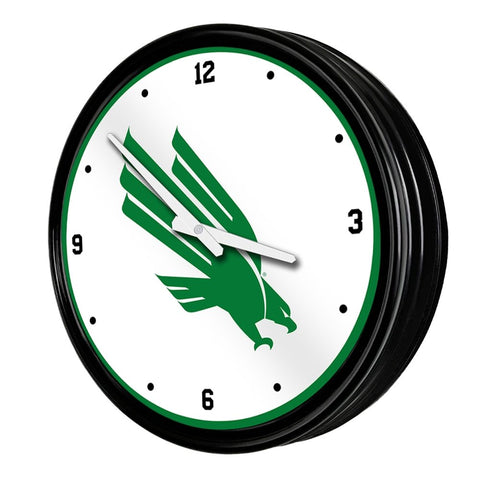 North Texas Mean Green: Retro Lighted Wall Clock - The Fan-Brand