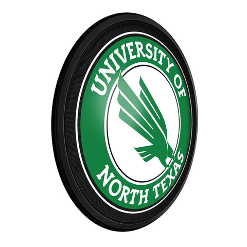 North Texas Mean Green: Round Slimline Lighted Wall Sign - The Fan-Brand