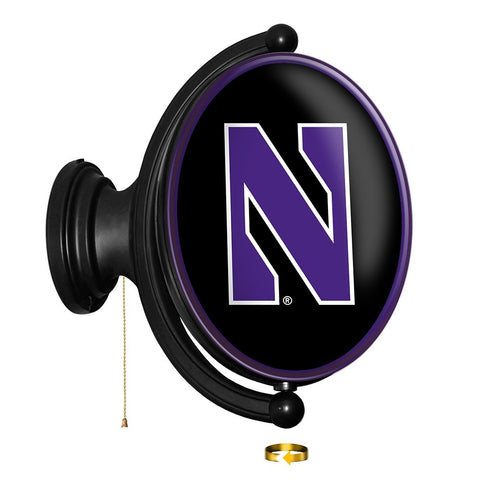 Northwestern Wildcats: Original Oval Rotating Lighted Wall Sign - The Fan-Brand