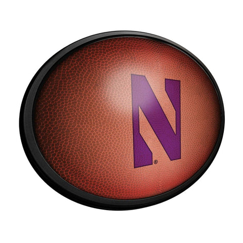 Northwestern Wildcats: Pigskin - Oval Slimline Lighted Wall Sign - The Fan-Brand