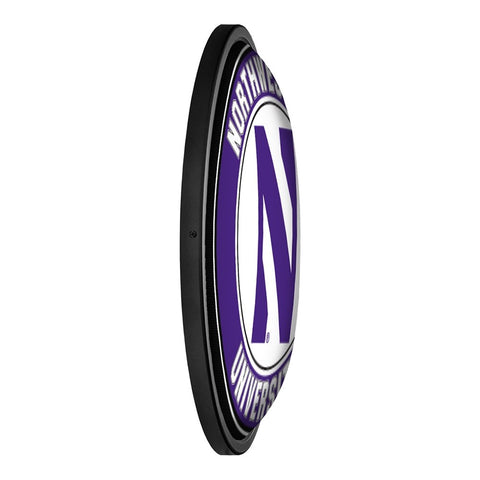 Northwestern Wildcats: Round Slimline Lighted Wall Sign - The Fan-Brand