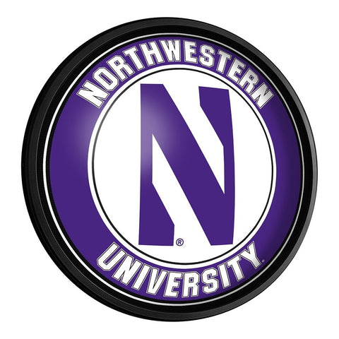 Northwestern Wildcats: Round Slimline Lighted Wall Sign - The Fan-Brand