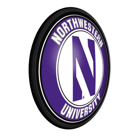 Northwestern Wildcats: Round Slimline Lighted Wall Sign - The Fan-Brand