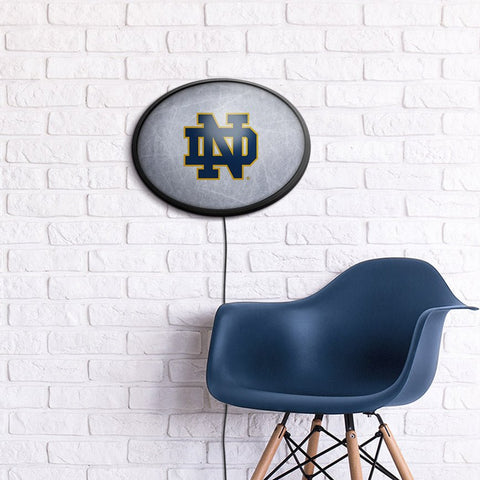 Notre Dame Fighting Irish: Ice Rink - Oval Slimline Lighted Wall Sign - The Fan-Brand