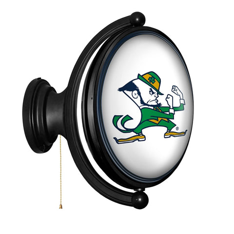 Notre Dame Fighting Irish: Leprechaun - Original Oval Rotating Lighted Wall Sign - The Fan-Brand