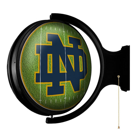 Notre Dame Fighting Irish: On the 50 - Original Round Rotating Lighted Wall Sign - The Fan-Brand