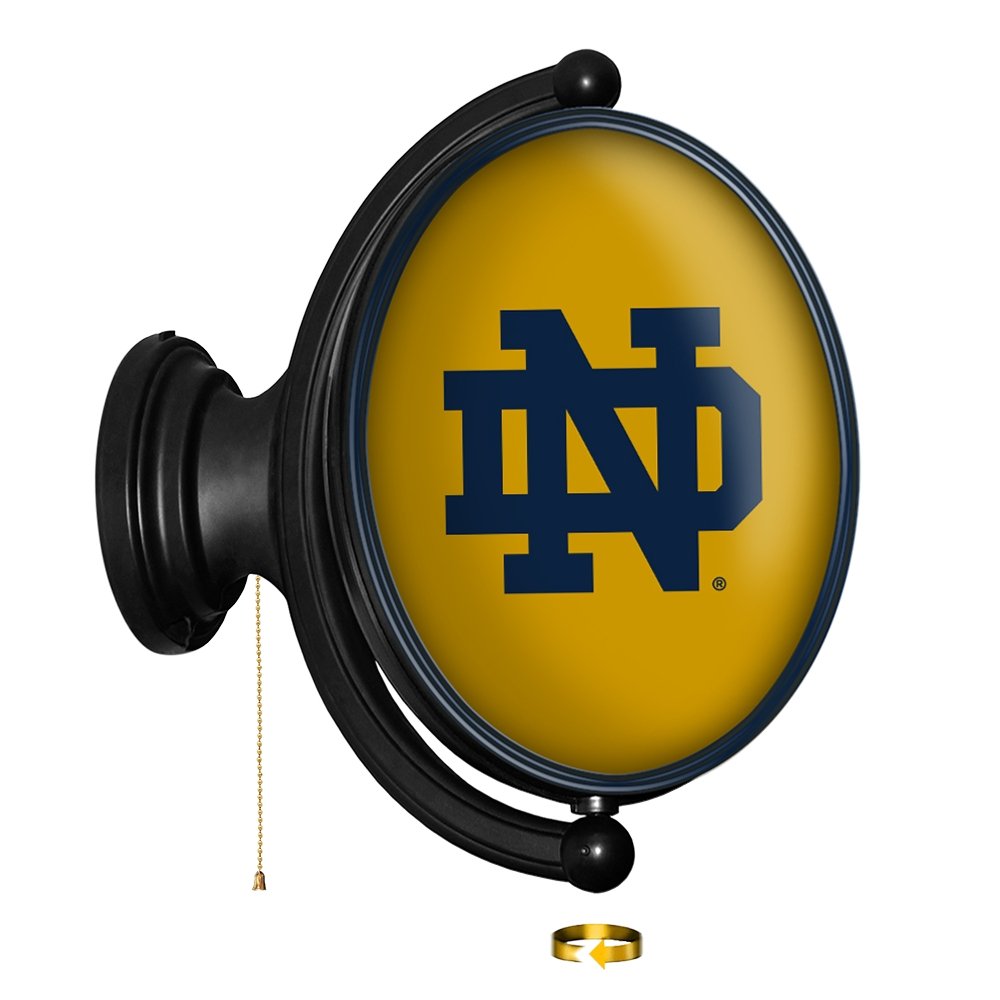 Notre Dame Fighting Irish: Original Oval Rotating Lighted Wall Sign - The Fan-Brand