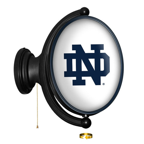 Notre Dame Fighting Irish: Original Oval Rotating Lighted Wall Sign - The Fan-Brand