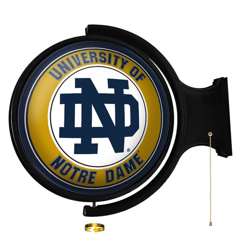Notre Dame Fighting Irish: Original Round Rotating Lighted Wall Sign - The Fan-Brand