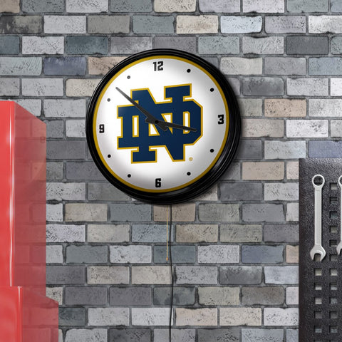 Notre Dame Fighting Irish: Retro Lighted Wall Clock - The Fan-Brand