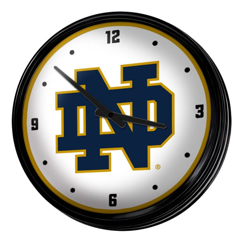Notre Dame Fighting Irish: Retro Lighted Wall Clock - The Fan-Brand