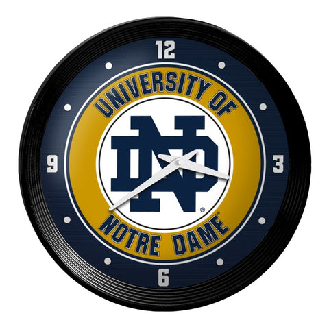 Notre Dame Fighting Irish: Ribbed Frame Wall Clock - The Fan-Brand
