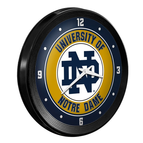 Notre Dame Fighting Irish: Ribbed Frame Wall Clock - The Fan-Brand