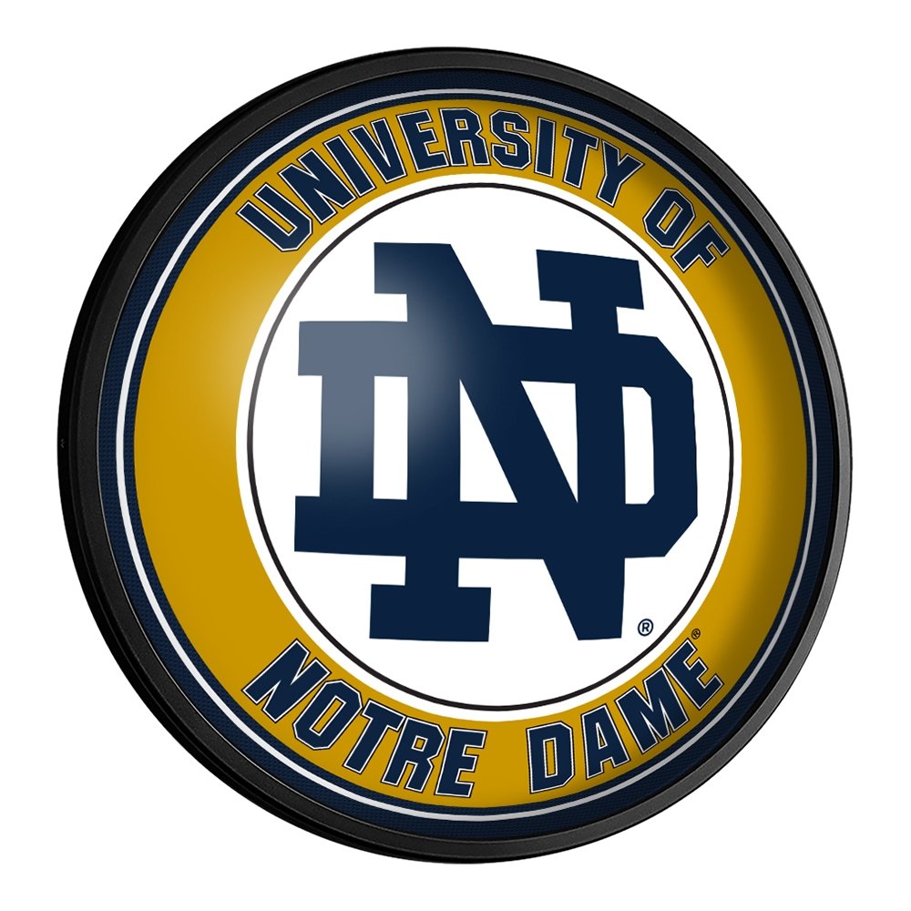 Notre Dame Fighting Irish: Round Slimline Lighted Wall Sign - The Fan-Brand
