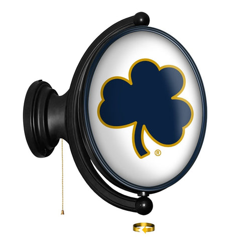 Notre Dame Fighting Irish: Shamrock - Original Oval Rotating Lighted Wall Sign - The Fan-Brand