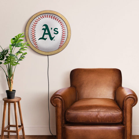Oakland Athletics: Barrel Framed Lighted Wall Sign - The Fan-Brand