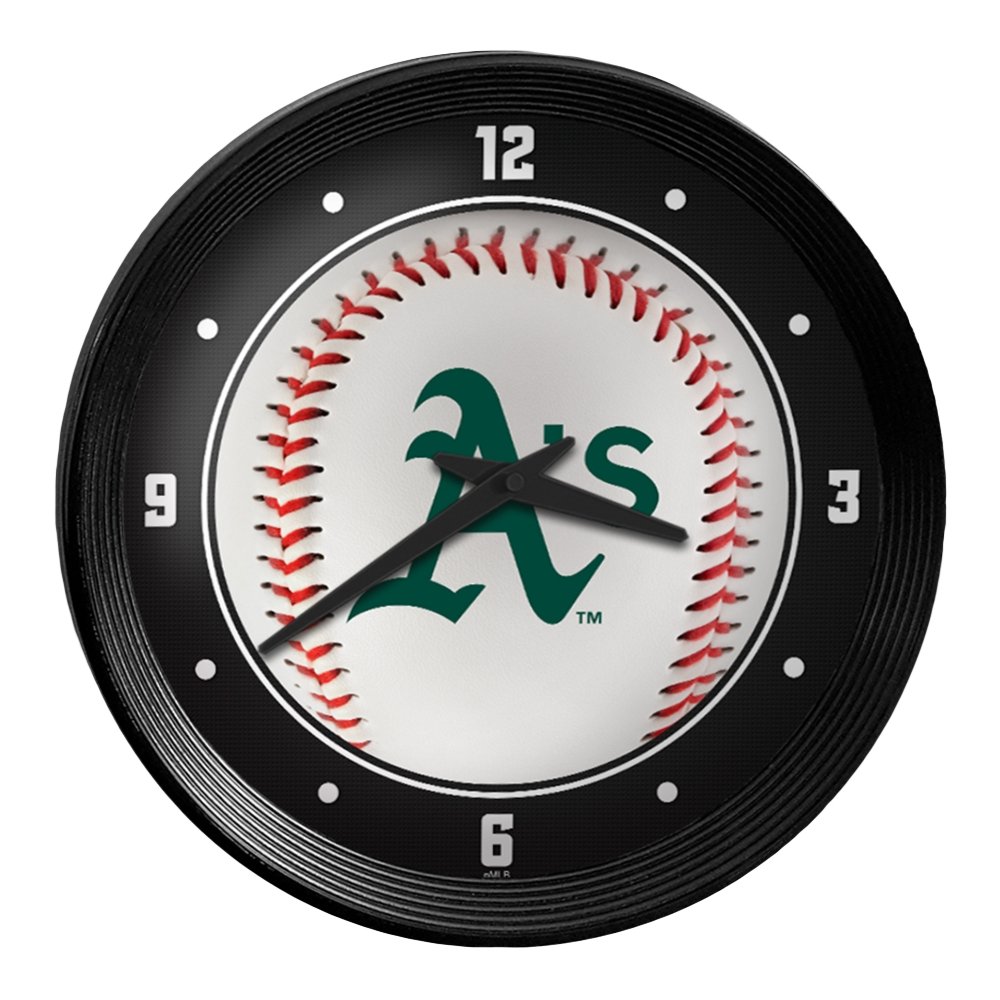 Oakland Athletics: Baseball - Ribbed Frame Wall Clock - The Fan-Brand