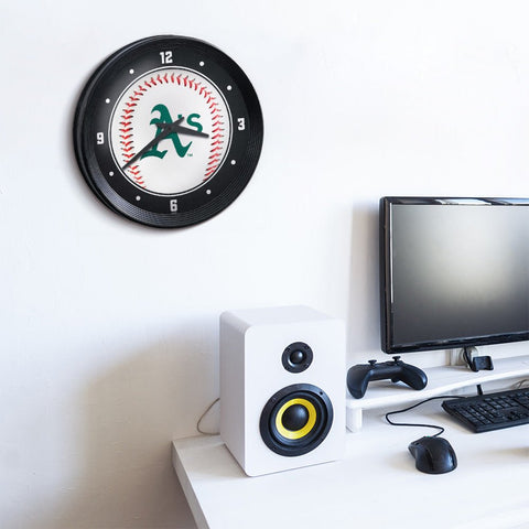 Oakland Athletics: Baseball - Ribbed Frame Wall Clock - The Fan-Brand