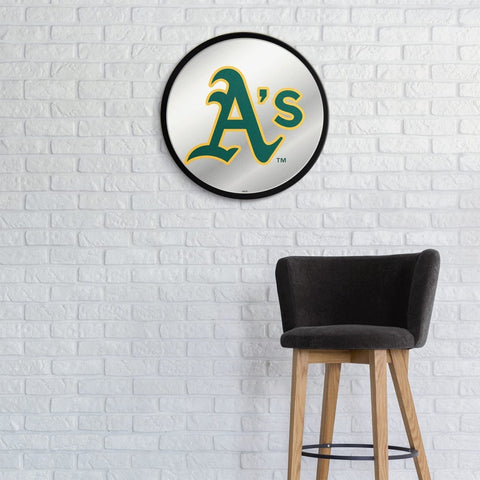 Oakland Athletics: Logo - Modern Disc Mirrored Wall Sign - The Fan-Brand