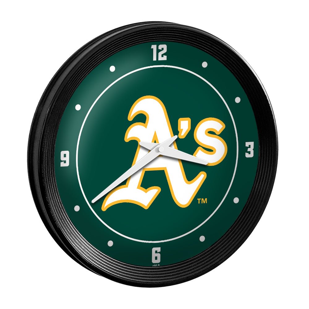 Oakland Athletics: Logo - Ribbed Frame Wall Clock - The Fan-Brand