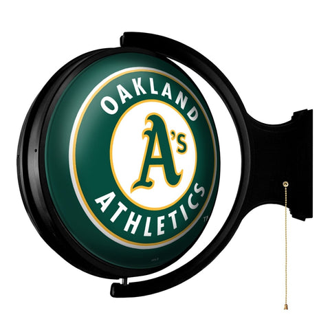 Oakland Athletics: Original Round Rotating Lighted Wall Sign - The Fan-Brand