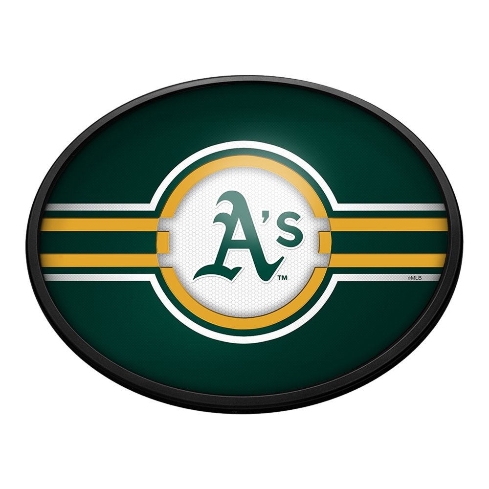 Oakland Athletics: Oval Slimline Lighted Wall Sign - The Fan-Brand