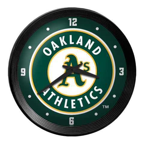 Oakland Athletics: Ribbed Frame Wall Clock - The Fan-Brand