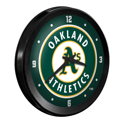 Oakland Athletics: Ribbed Frame Wall Clock - The Fan-Brand