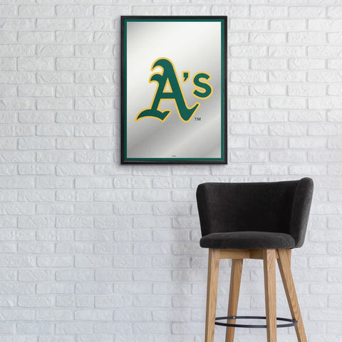 Oakland Athletics: Vertical Framed Mirrored Wall Sign - The Fan-Brand