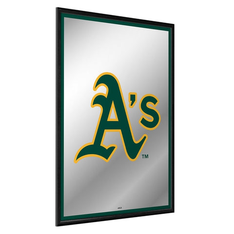 Oakland Athletics: Vertical Framed Mirrored Wall Sign - The Fan-Brand