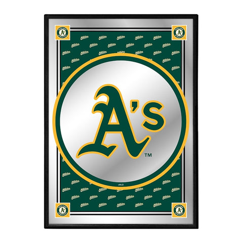 Oakland Athletics: Vertical Team Spirit - Framed Mirrored Wall Sign - The Fan-Brand