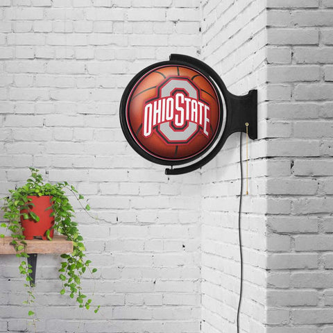 Ohio State Buckeyes: Basketball - Original Round Rotating Lighted Wall Sign - The Fan-Brand