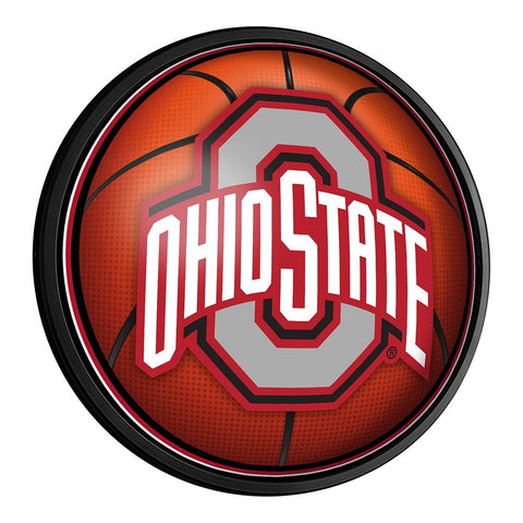 Ohio State Buckeyes: Basketball - Round Slimline Lighted Wall Sign - The Fan-Brand