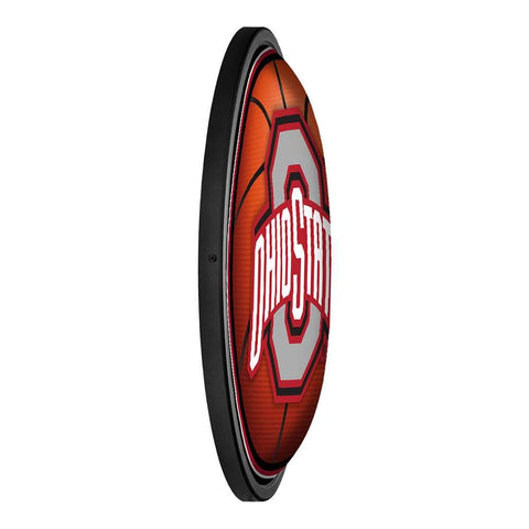 Ohio State Buckeyes: Basketball - Round Slimline Lighted Wall Sign - The Fan-Brand