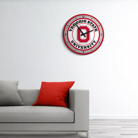 Ohio State Buckeyes: Block O - Modern Disc Wall Clock - The Fan-Brand