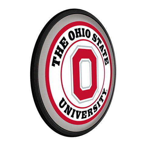 Ohio State Buckeyes: Block O - Round Slimline Lighted Wall Sign - The Fan-Brand