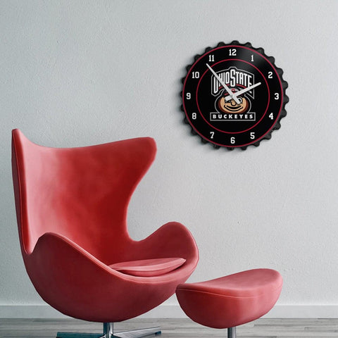 Ohio State Buckeyes: Brutus - Bottle Cap Wall Clock - The Fan-Brand