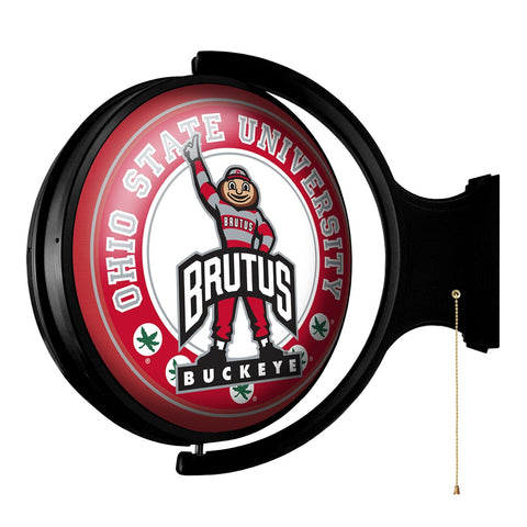 Ohio State Buckeyes: Brutus - Original Round Rotating Lighted Wall Sign - The Fan-Brand
