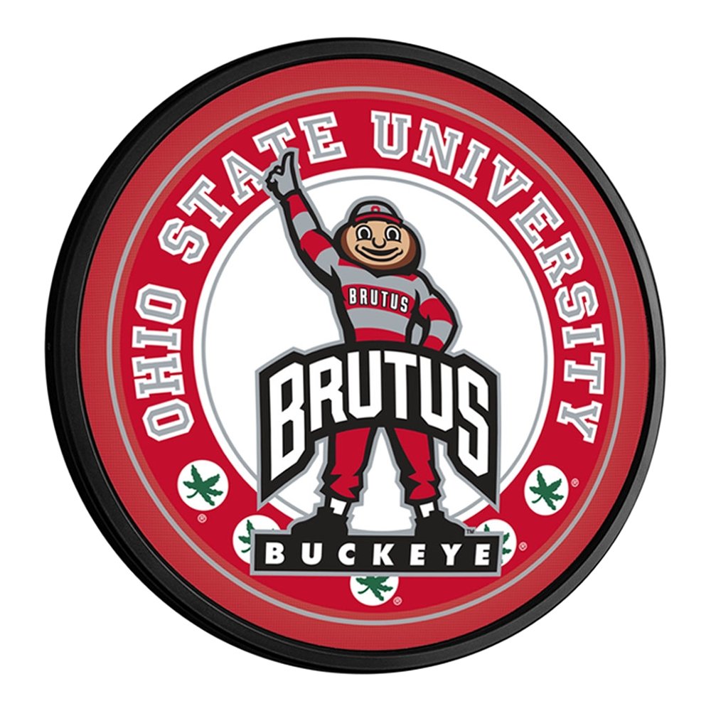 Ohio State Buckeyes: Brutus - Round Slimline Lighted Wall Sign - The Fan-Brand