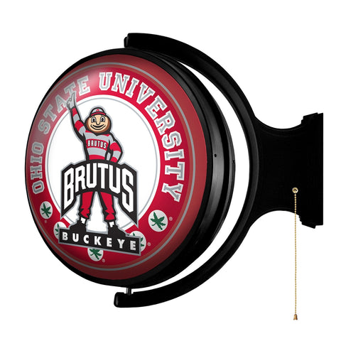 Ohio State Buckeyes: Double-Sided Original Round Rotating Lighted Wall Sign - The Fan-Brand
