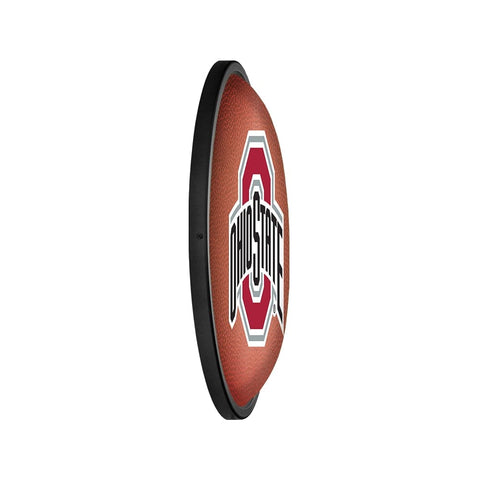 Ohio State Buckeyes: Pigskin - Oval Slimline Lighted Wall Sign - The Fan-Brand