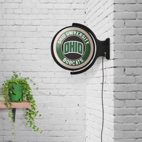 Ohio University Bobcats: OHIO - Original Round Rotating Lighted Wall Sign - The Fan-Brand