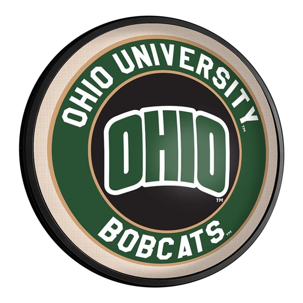 Ohio University Bobcats: OHIO - Round Slimline Lighted Wall Sign - The Fan-Brand