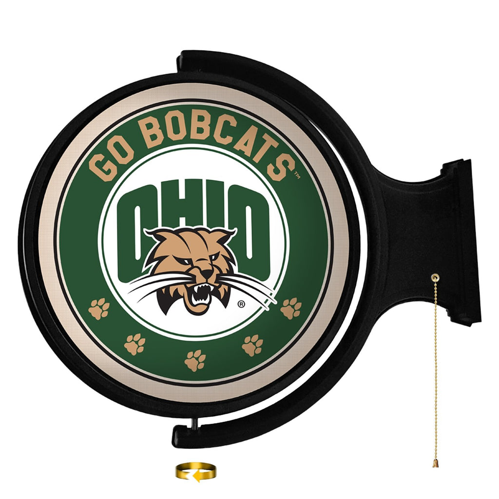 Ohio University Bobcats: Original Round Rotating Lighted Wall Sign - The Fan-Brand