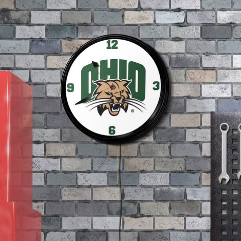Ohio University Bobcats: Retro Lighted Wall Clock - The Fan-Brand