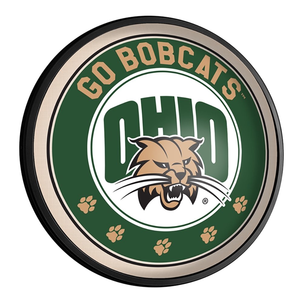 Ohio University Bobcats: Round Slimline Lighted Wall Sign - The Fan-Brand