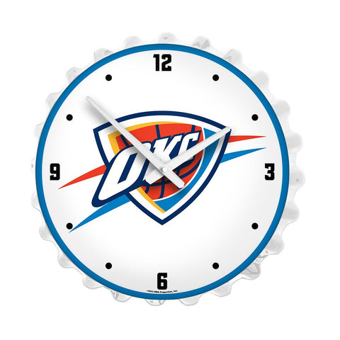 Oklahoma City Thunder: Bottle Cap Lighted Wall Clock - The Fan-Brand